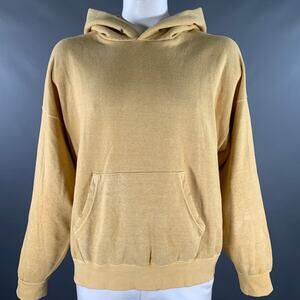 VISVIM Size L Yellow Mustard Dyed Cotton Hooded Sweatshirt